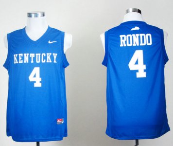Maillot De Basket NCAA Nike Kentucky Wildcats Rajon Rondo 4 Royal Bleu College Basketball Bleu
